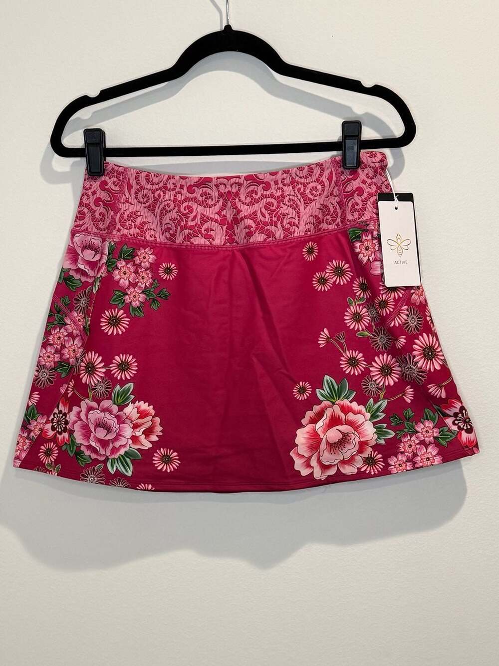 Johnny Was Active Floral Print Athletic Skort- Bee Active Dolphin Hem - Picture 2 of 10